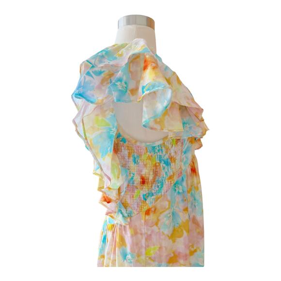 ROLLER RABBIT Ondine Dress Sandrio Floral Multicolor Pastels Cotton Silk Small - Picture 9 of 12